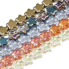 Electroplate Glass Beads Strand, Star