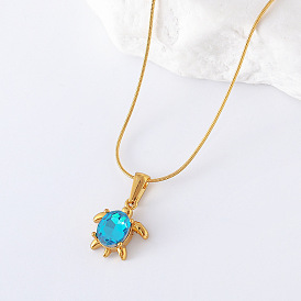 3 шт. из нержавеющей стали маленькая морская черепаха кулон пляжный отдых ожерелья для женщин, золотые