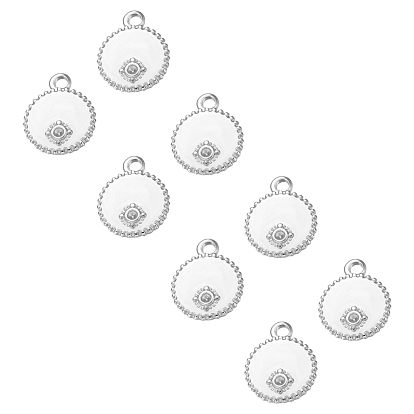 304 Stainless Steel Pendant Rhinestone Settings, Flat Round