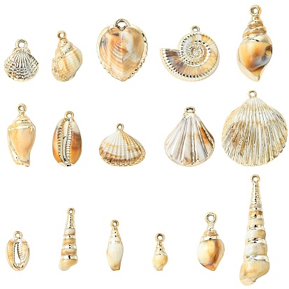 32шт 16 стиль покрытия акриловые подвески, с имитацией оболочки, формы раковины