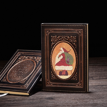 Винтажный европейский блокнот из искусственной кожи, а5 журнал с выкройками Санта-Клауса, для школьных канцелярских принадлежностей