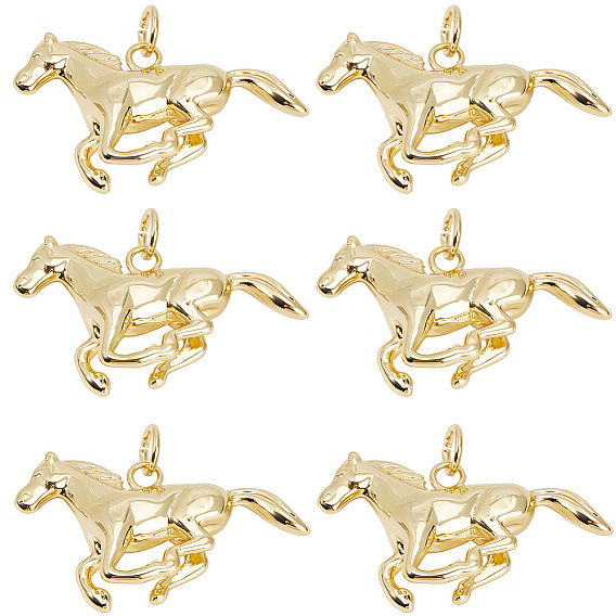 10 латунные подвески шт., лошади прелести, с прыжковых колец