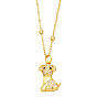 Cute Bear Necklace with Heart Dog Pendant for Women Girls