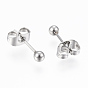 304 Stainless Steel Stud Earrings, Hypoallergenic Earrings, Round Ball