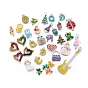 Alloy Enamel Pendants, Mixed Shapes, Mixed Color, 13x9x1mm, hole: 1~3mm