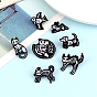 Halloween Themed Skeleton Safety Brooch Pin, Alloy Enamel Badge for Suit Shirt Collar