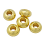 Латунные бусины, Шарики прокладки, рондель, 7x3.8 мм, отверстие : 3 мм