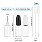 Column PET Refillable Dropper Bottle, with Stainless Steel Pin and Disposable Plastic Transfer Pipettes