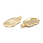 Brass Pendants, Long-Lasting Plated, Oval with Constellation, Real 18K Gold Plated
