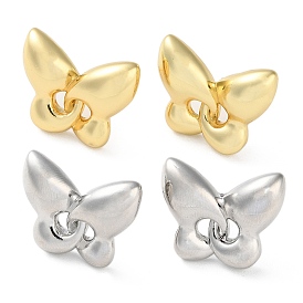 Butterfly Rack Plating Brass Stud Earrings for Women, Long-Lasting Plated, Lead Free & Cadmium Free
