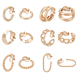 6пары 6стили серьги-клипсы из сплава с геометрической формой для женщин