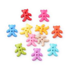 2-Hole Acrylic Buttons, Bear