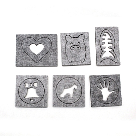 Wool Felt Mix Pattern Moulds, DIY Needle Felting Template Stencil Supplies, FireBrick