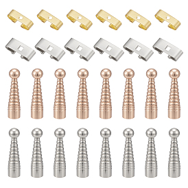 Латунные застежки для галстука-боло, с латунными и сплавными торцевыми заглушками