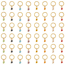 24шт 8 цвета ручной работы миллефиори стеклянные и железные плетение подвески для волос декоративные зажимы, для укладки волос, цветок