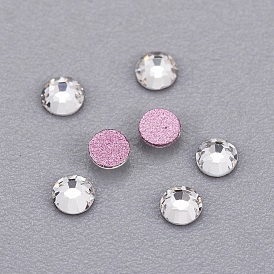Glass Rhinestone Cabochons, Grade AA, Flat Back & Faceted, Half Round