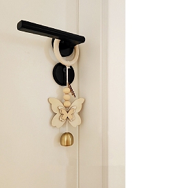 Wood Butterfly Door Hanging, with Brass Bell