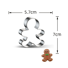 Christmas Themed 430 Stainless Steel Cookie Cutters, Cookies Moulds, DIY Biscuit Baking Tool, Gingerbread Man