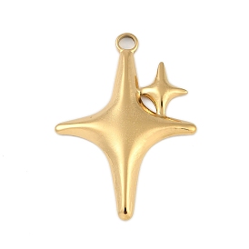 Ion Plating(IP) 304 Stainless Steel Pendants, Star Charm