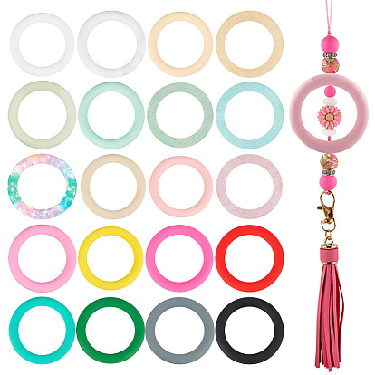 20 шт 20 цвета силиконовые бусины, кольцо