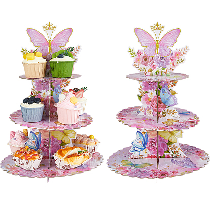 2 шт. 3 многоярусная бумажная подставка для кексов, стойка с десертами на день рождения