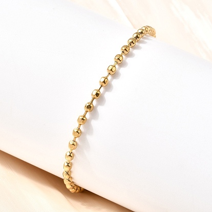 304 браслеты из нержавеющей стали с шариковой цепочкой для женщин, вакуумное покрытие pvd