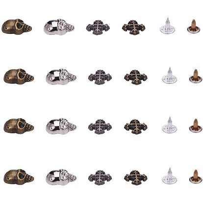 Alloy Studs Rivets, Aluminum Screw Back, For DIY Leather Craft, Skull