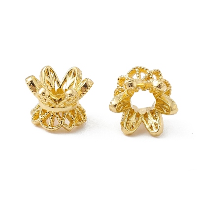 Brass Spacer Beads, Long-Lasting Plated, Flowers