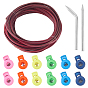 2 шт. 2 виды 201 спицы из нержавеющей стали для парашютного шнура, с 1 пучком кожаного шнура из коровьей кожи, 12шт 6 цвета пластиковая пружина шнур замок стопор цилиндр