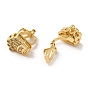 RRack Plating Real 18K Gold Plated Brass Crown Shape Clip-on Earrings, with Cubic Zirconia, Long-Lasting Plated, Lead Free & Cadmium Free