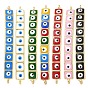 Rack Plating Brass Enamel Evil Eye Connector Charms, Rectangle Links, Real 18K Gold Plated, Long-Lasting Plated, Cadmium Free & Lead Free