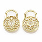 Латунные микро проложить кубического циркония подвески, без никеля , плоский круглый замок, прозрачные