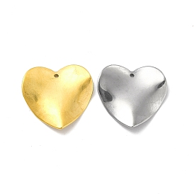 Ion Plating(IP) 201 Stainless Steel Pendants, Heart Charm