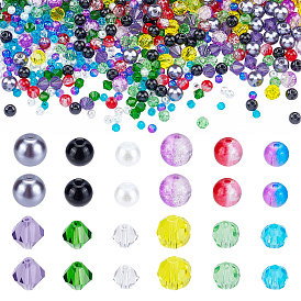 Pandahall elite 12 perles de verre de style, pierre d'imitation, ronde