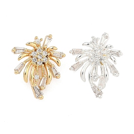 Латунные микропаве прозрачные подвески с фианитом, фейерверки