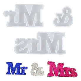 Word Mr & Mrs Silicone Molds, Resin Casting Molds, For UV Resin, Epoxy Resin Jewelry Making, for Wedding