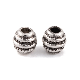 Antique Silver Alloy Tibetan Beads, Lead Free & Cadmium Free, Hole Beads, Cylinder
