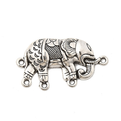 Тибетский стиль компоненты сплава люстра ссылки, слон, без свинца и без кадмия