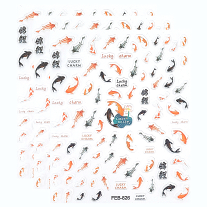 3шт. самоклеящиеся наклейки для ногтей в виде рыбок из АБС-пластика, украшение для украшения ногтей