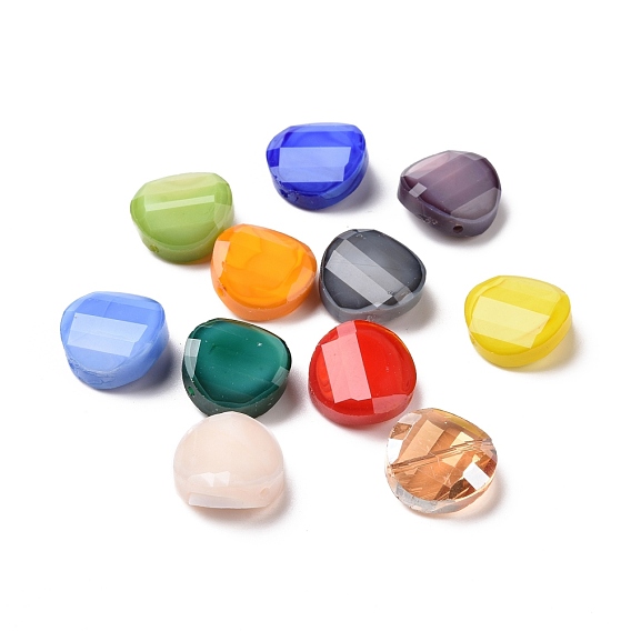Nachahmung Jade Glasperlen, Flachrund