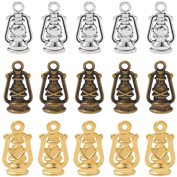 48шт 3 стиль тибетский стиль цинковый сплав подвески наборы, без свинца и без кадмия, подвески-фонарики