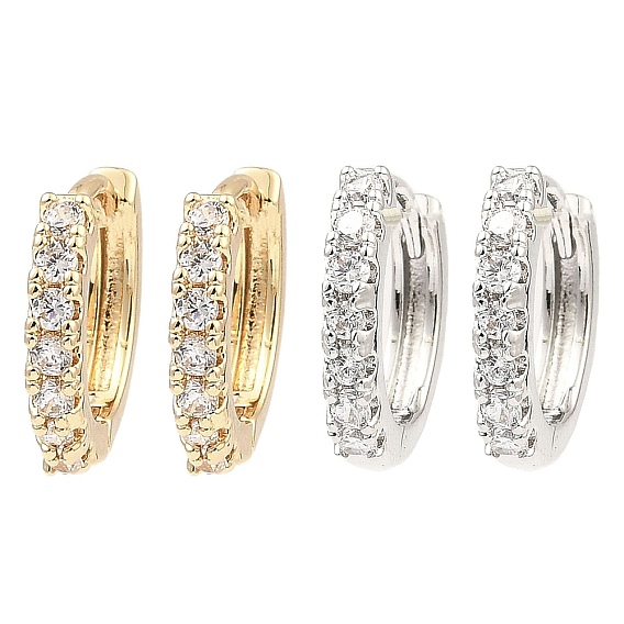 Серьги-кольца из латуни с цирконием