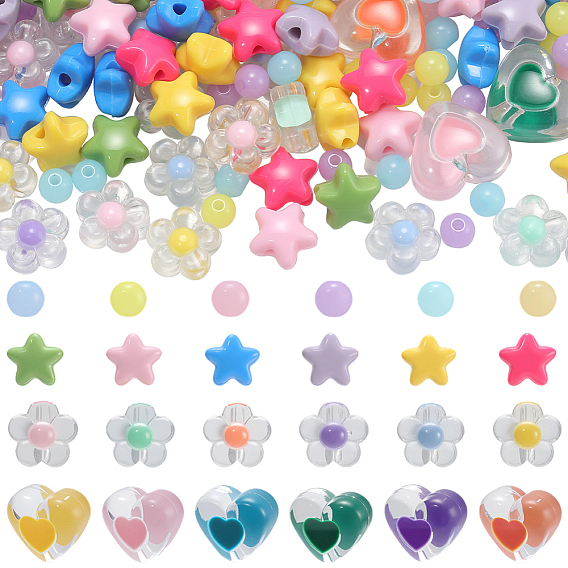 Акриловые бусины смешанного стиля, разнообразные