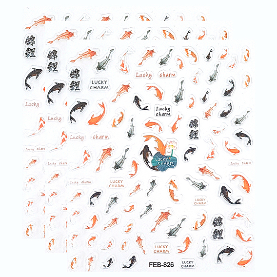 3шт. самоклеящиеся наклейки для ногтей в виде рыбок из АБС-пластика, украшение для украшения ногтей