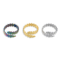 201 Stainless Steel Leaf Wrap Open Cuff Ring for Women