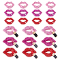 18 Stk. Legierung Cabochons, mit Strass, cadmiumfrei und bleifrei, Roségold, Lippenstift und Lippenstift