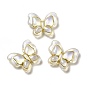 Transparent Acrylic Beads, Golden Metal Enlaced, Butterfly