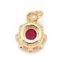 Brass Inlaid Clear Cubic Zirconia Charms, Real 18K Gold Plated, Lead Free & Cadmium Free, Crown