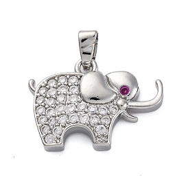 Латунные микро проложить кубического циркония подвески, слон, долговечный, без кадмия и без свинца, стойки покрытие