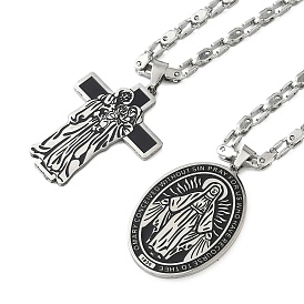 Религия 201 подвески из нержавеющей стали с черной эмалью в виде Девы Марии